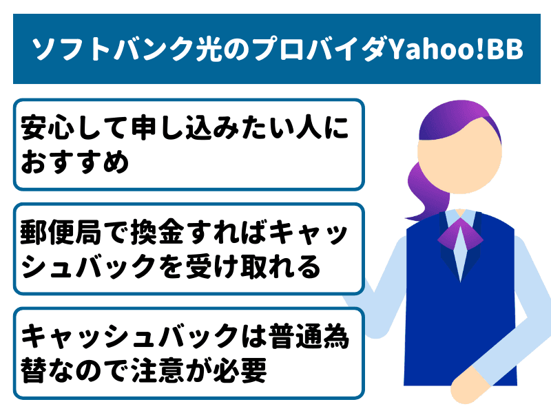ソフトバンク光のプロバイダYahoo!BBは安心して申し込みたい人におすすめ
