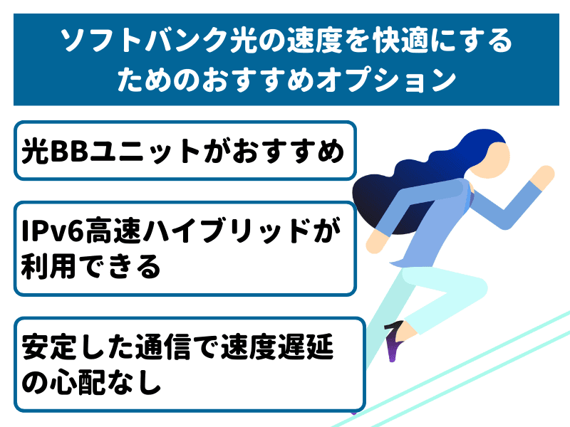 ソフトバンク光の速度を快適にするためのおすすめオプション