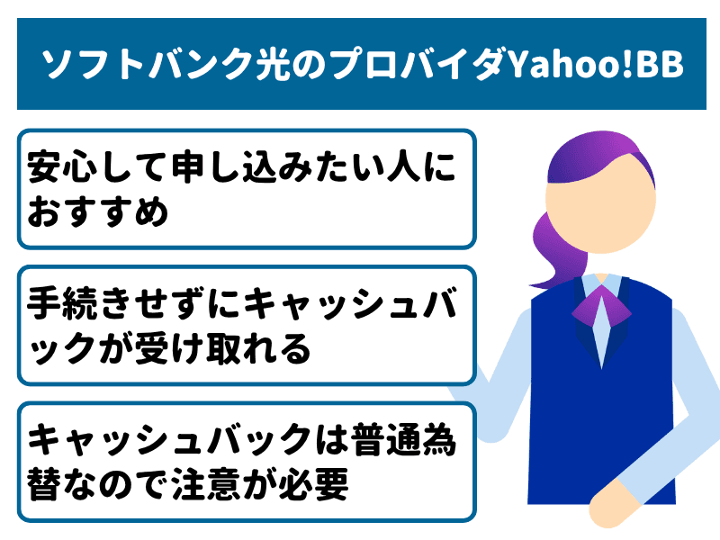 ソフトバンク光のプロバイダYahoo!BBは安心して申し込みたい人におすすめ