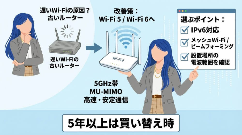 ソフトバンク光の速度を改善する方法:最新のWi-Fiルーターを用意する
