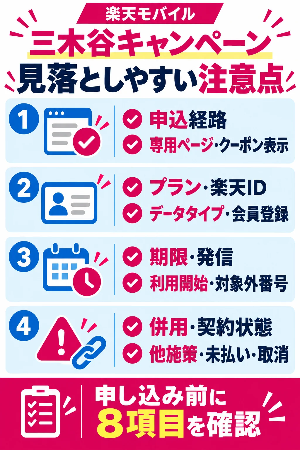 三木谷キャンペーンで見落としやすい8つの注意点